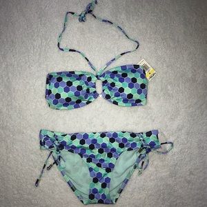 BAR III Hexagon blue Wild Bikini Set medium